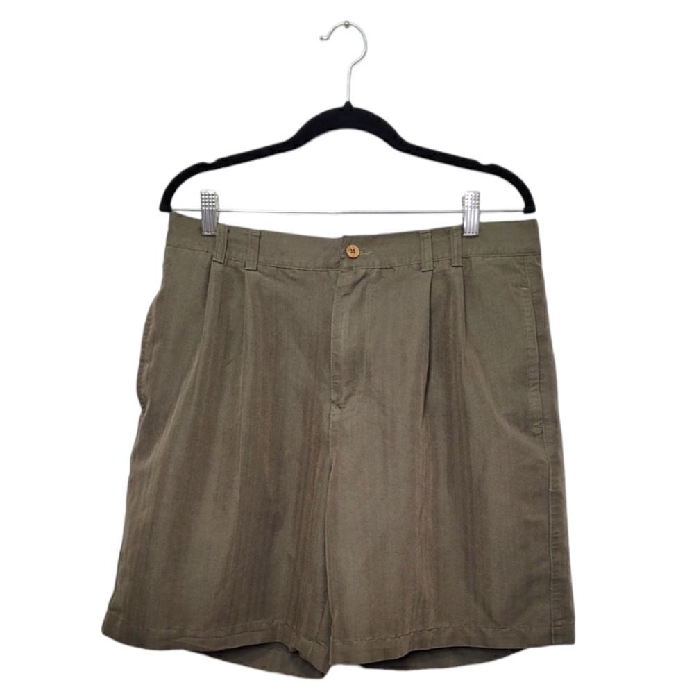 Breakwater Green Pleated Shorts